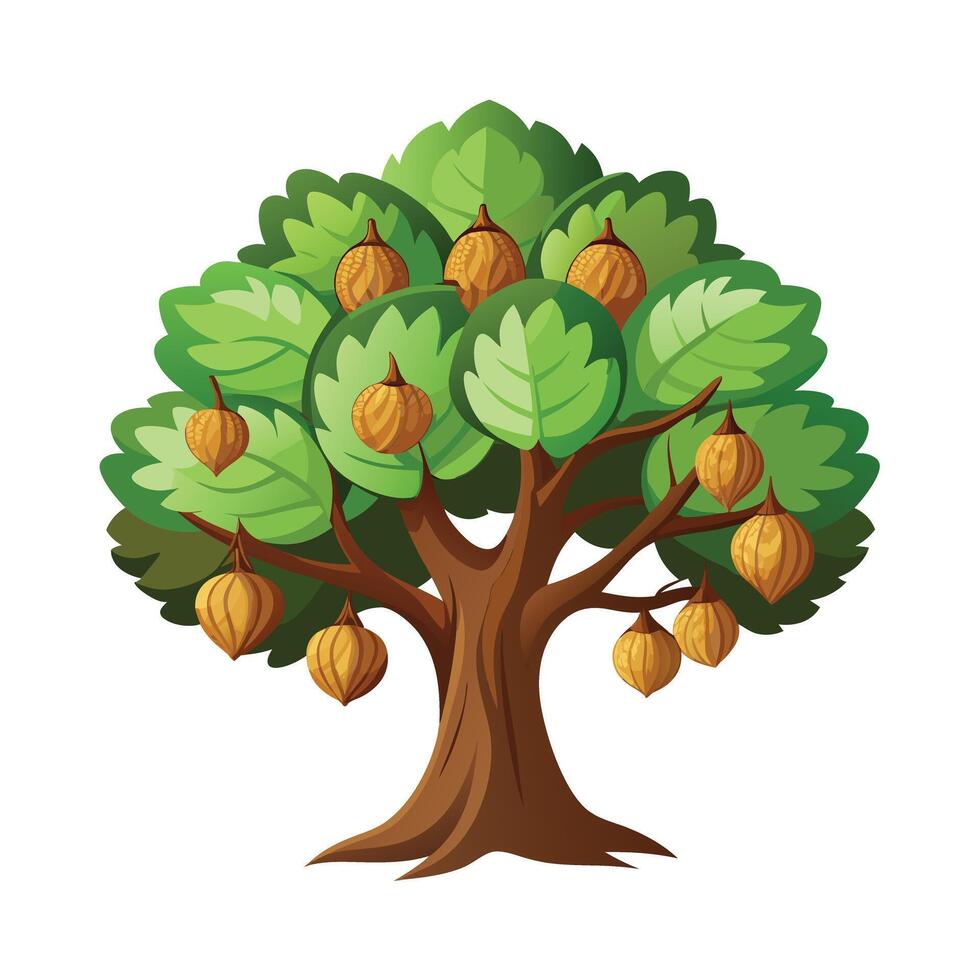 Beautiful Single Big Tree Illustration vector
