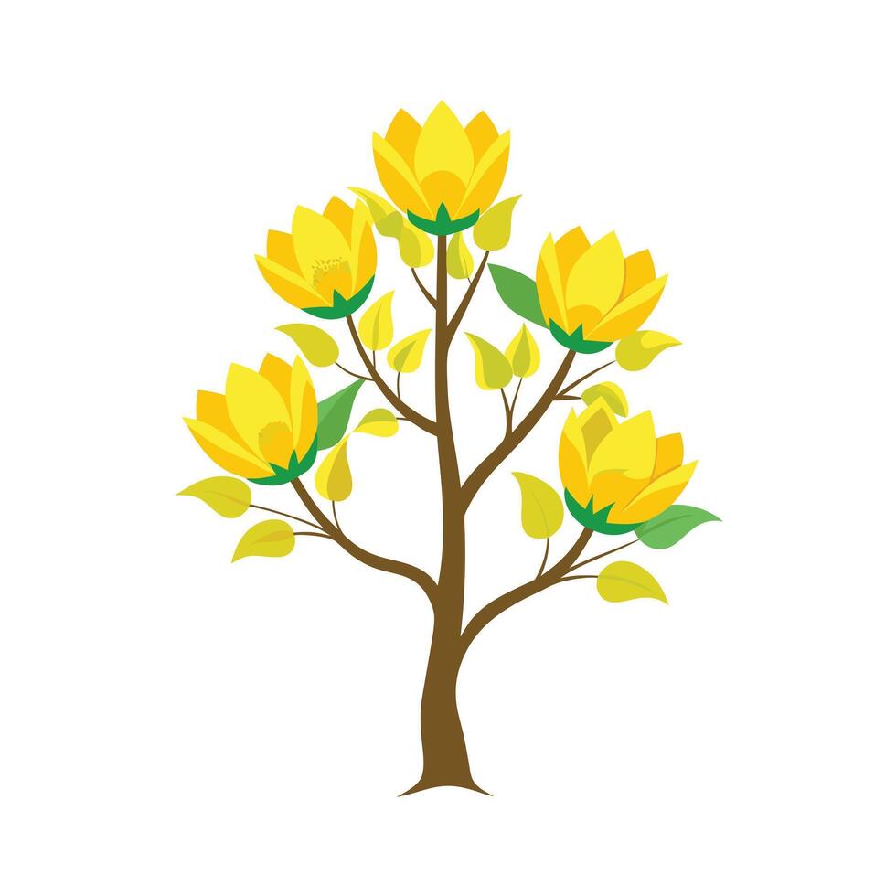 Beautiful Single Big Tree Illustration vector