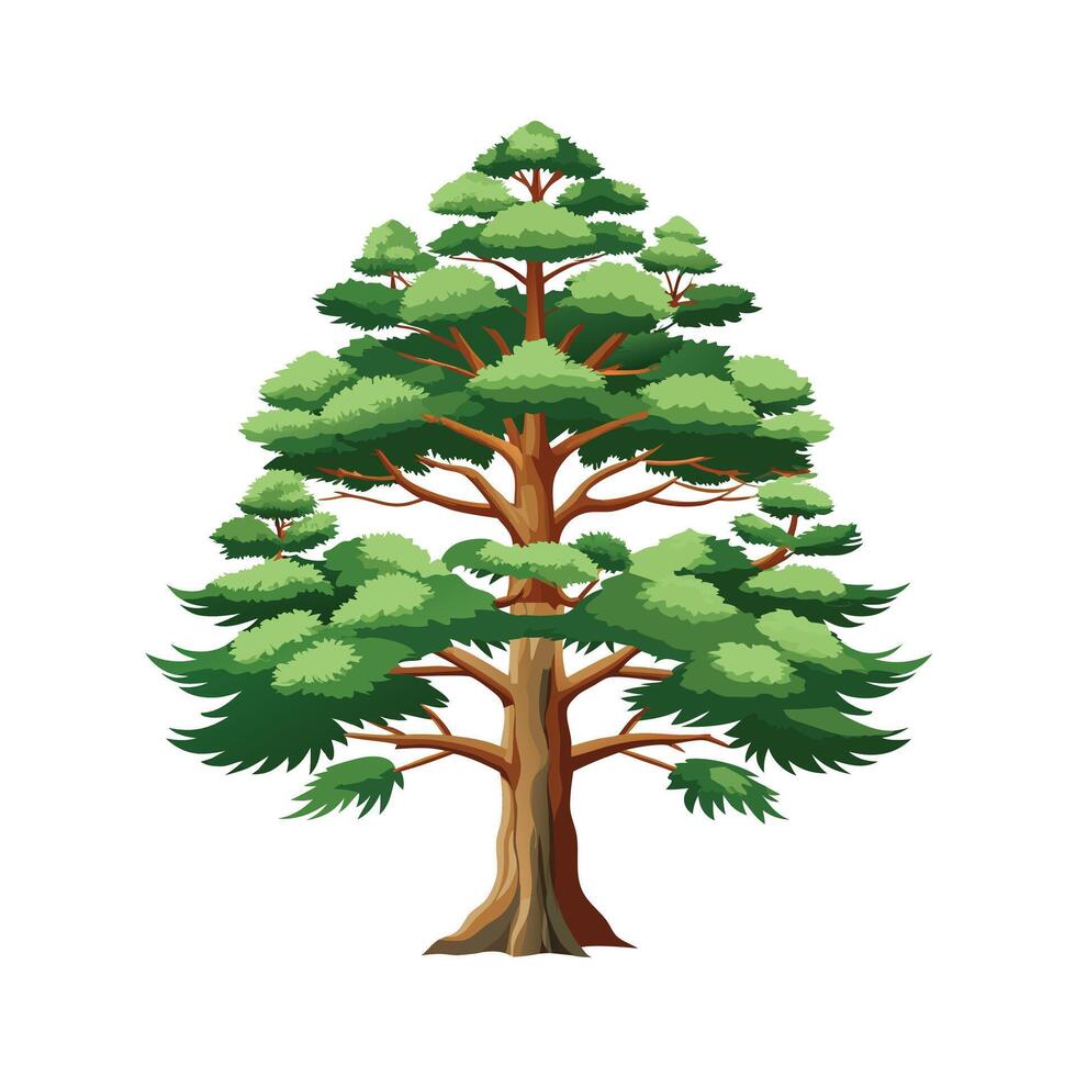 Beautiful Single Big Tree Illustration vector