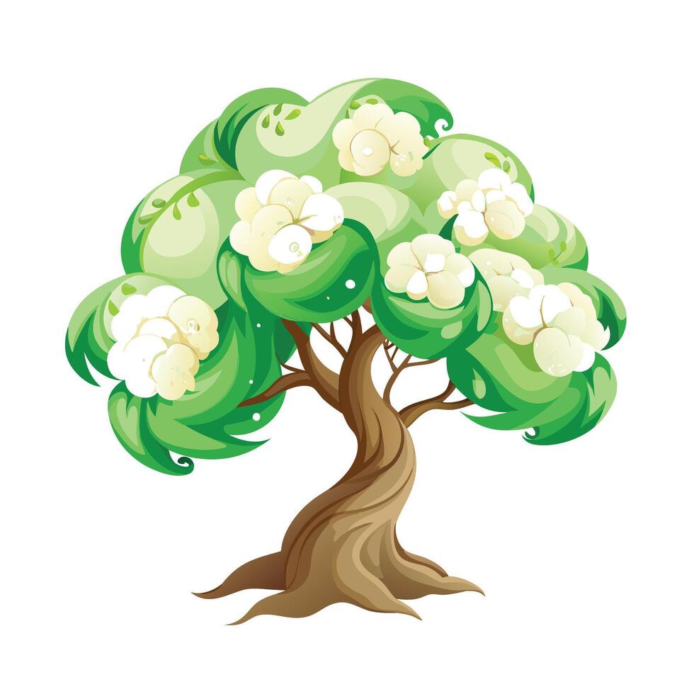 Beautiful Single Big Tree Illustration vector