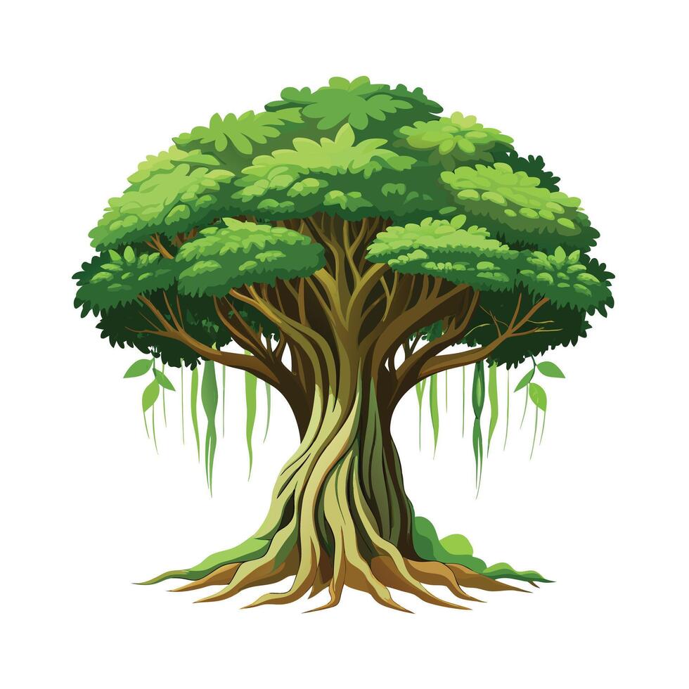 Beautiful Single Big Tree Illustration vector
