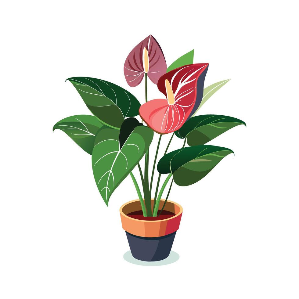 Beautiful Flowerpot Houseplant Illustration vector