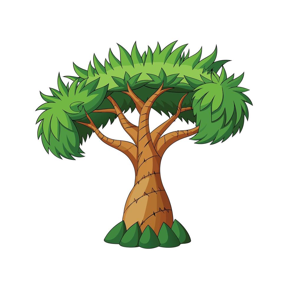 Beautiful Single Big Tree Illustration vector