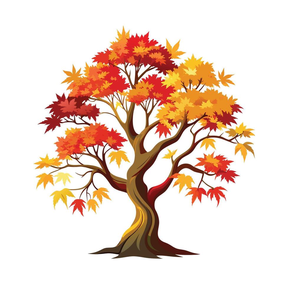 Beautiful Single Big Tree Illustration vector