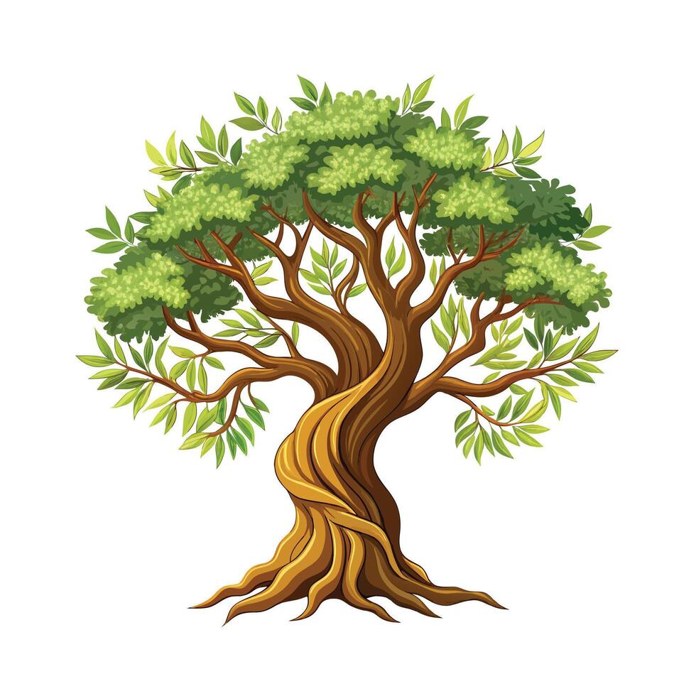 Beautiful Single Big Tree Illustration vector