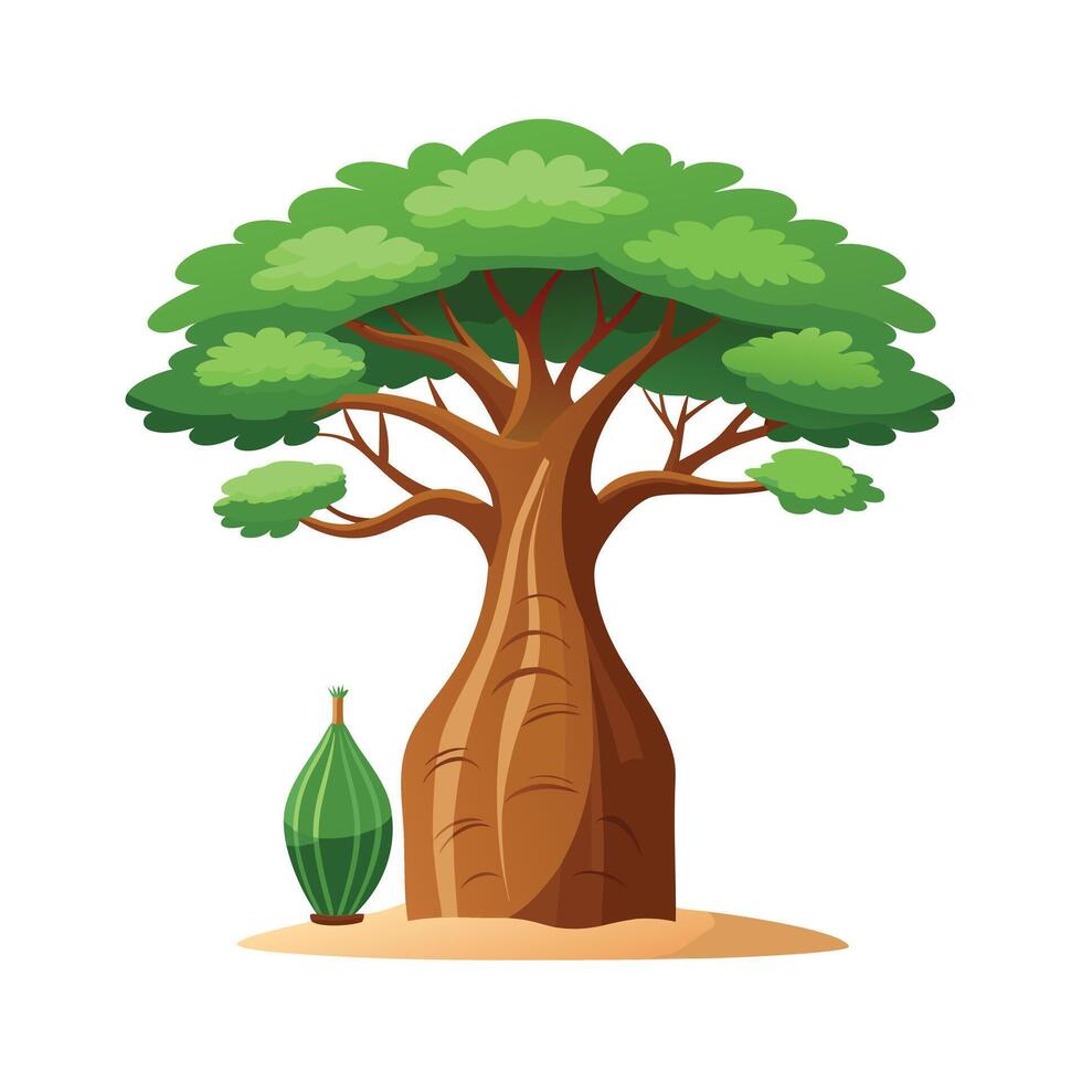 Beautiful Single Big Tree Illustration vector