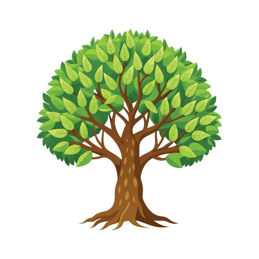 Beautiful Single Big Tree Illustration vector