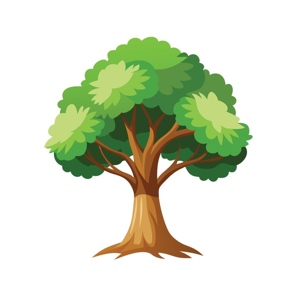 Beautiful Single Big Tree Illustration vector
