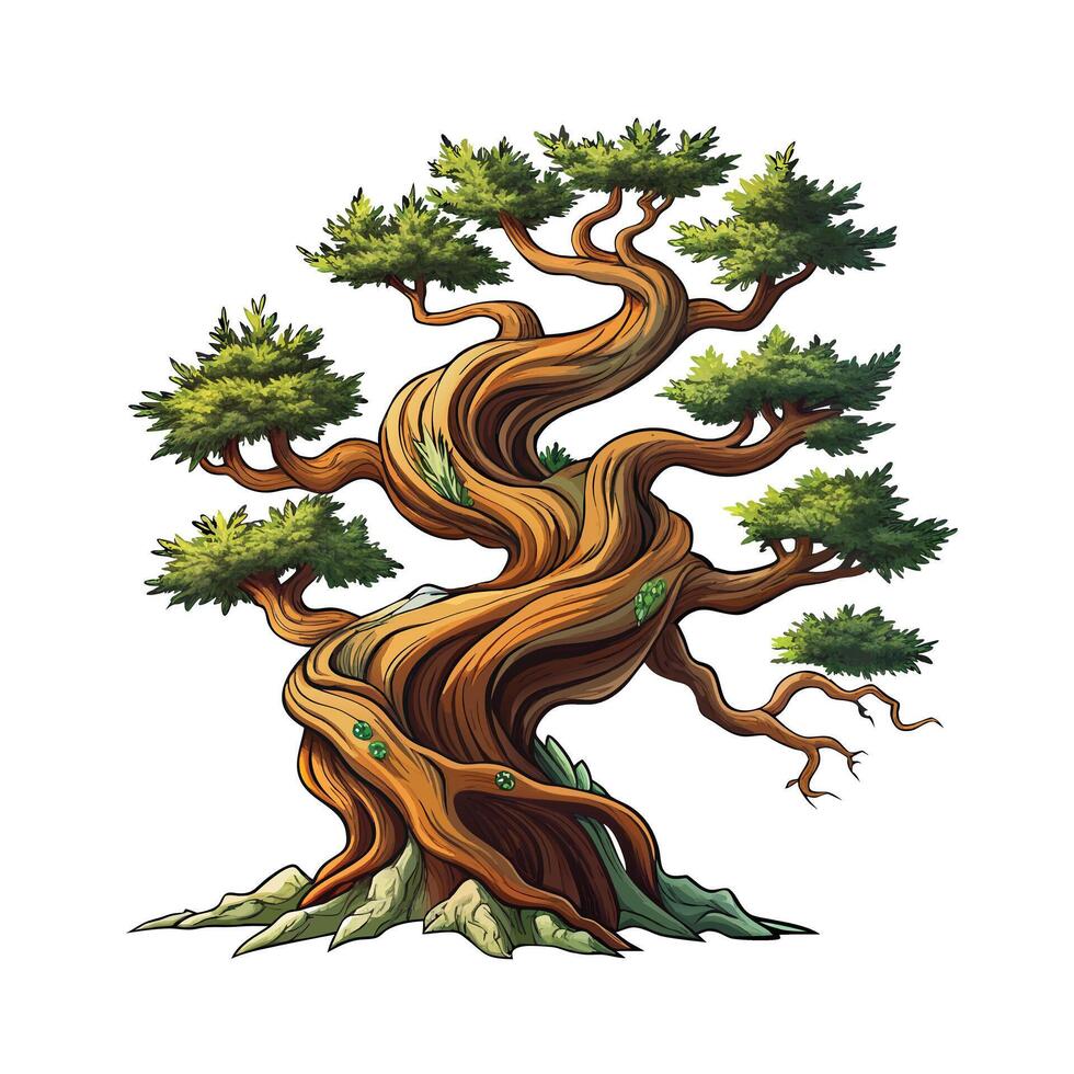 Beautiful Single Big Tree Illustration vector