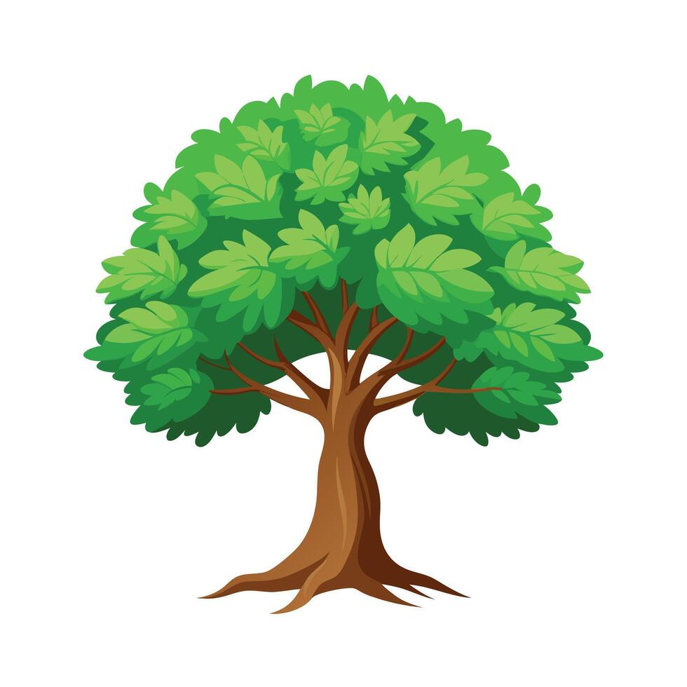 Beautiful Single Big Tree Illustration vector