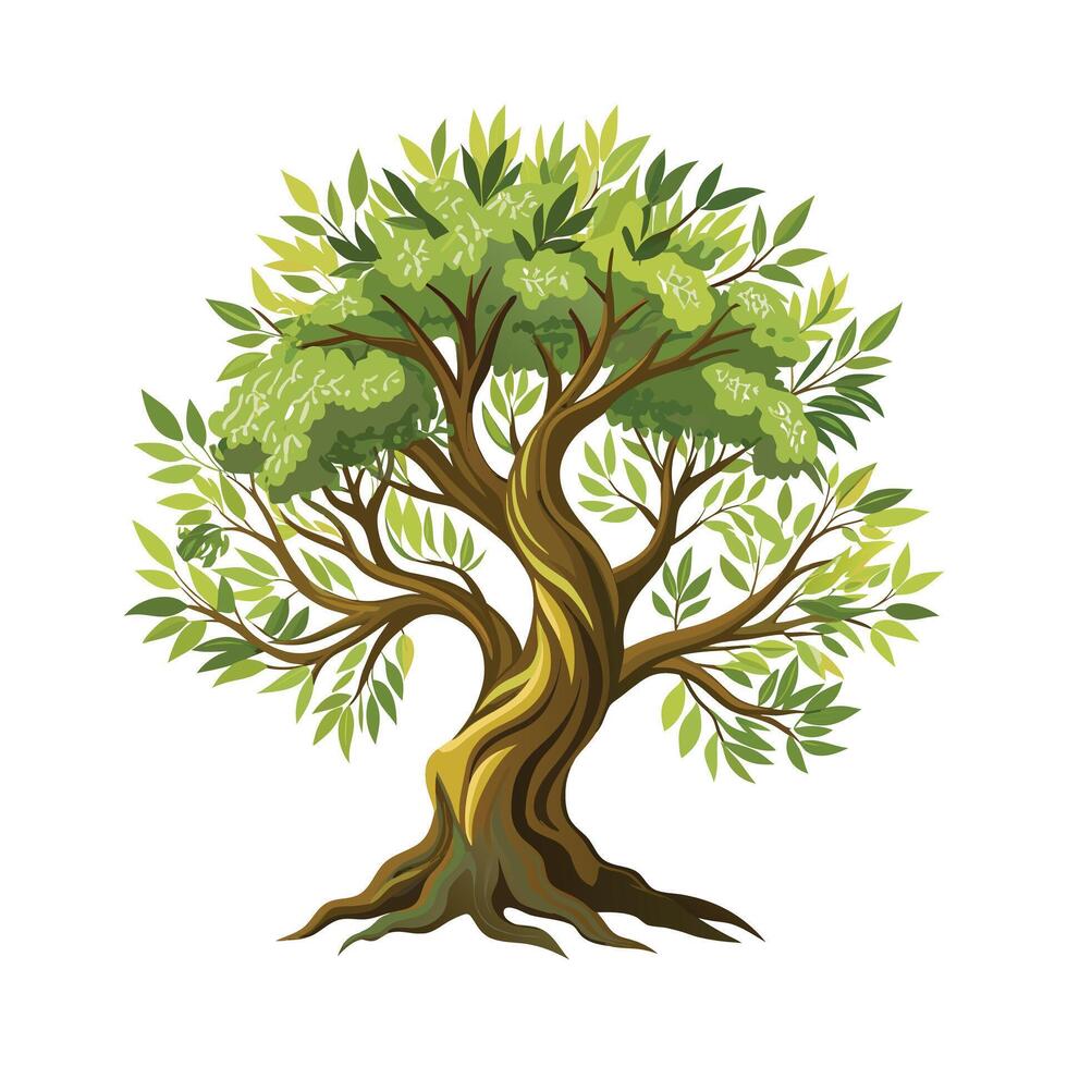 Beautiful Single Big Tree Illustration vector