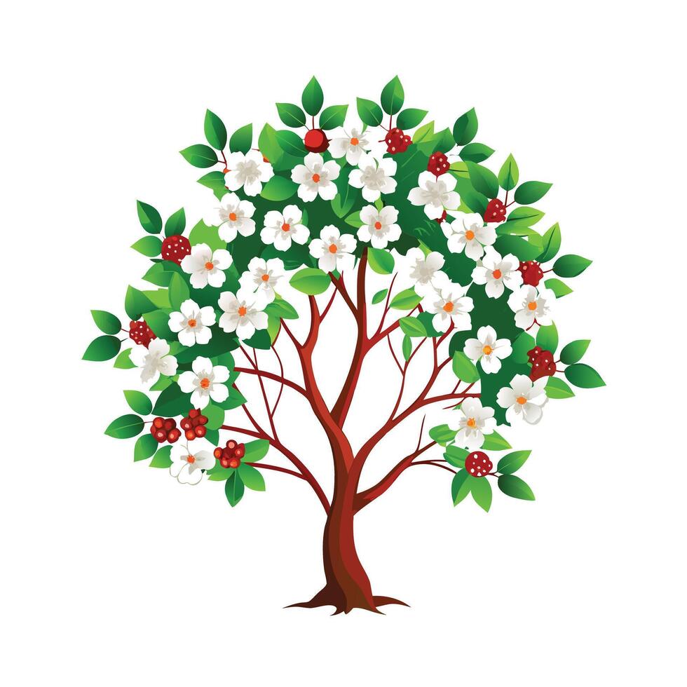Beautiful Single Big Tree Illustration vector