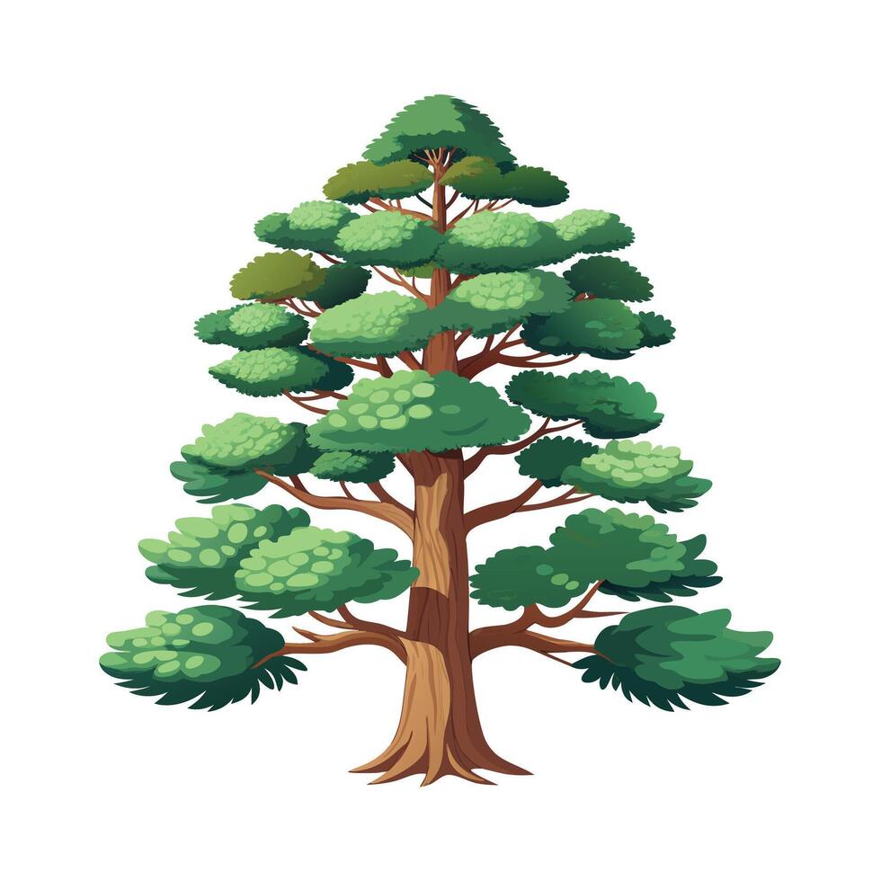 Beautiful Single Big Tree Illustration vector