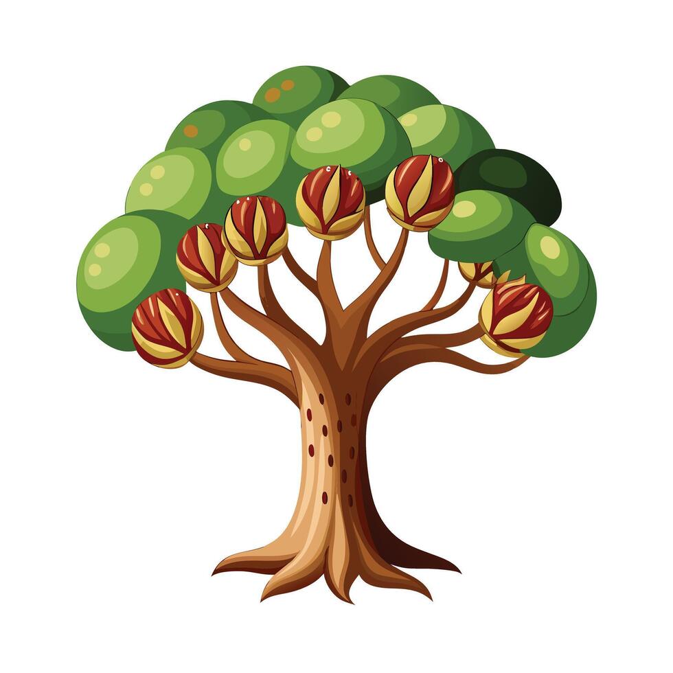 Beautiful Single Big Tree Illustration vector
