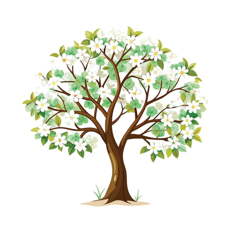 Beautiful Single Big Tree Illustration vector