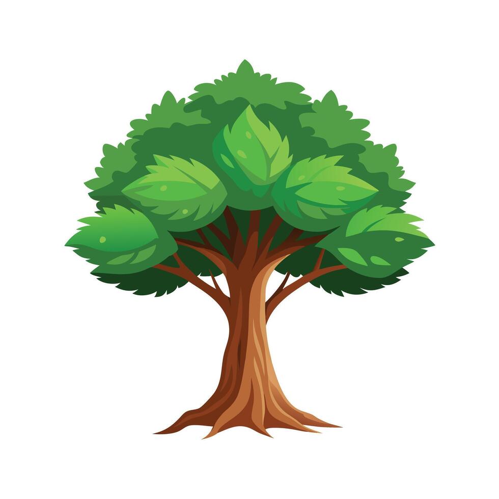 Beautiful Single Big Tree Illustration vector