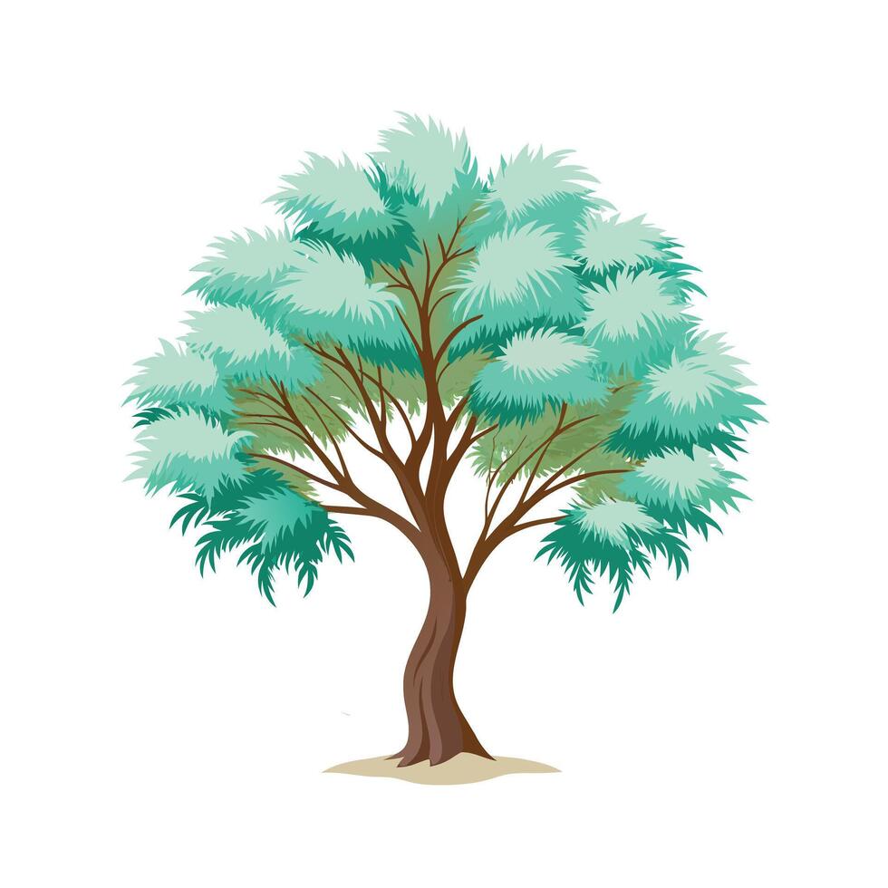 Beautiful Single Big Tree Illustration vector