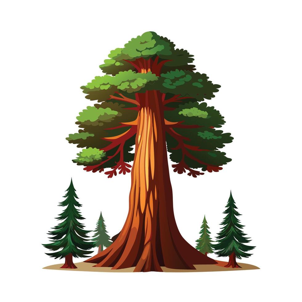 Beautiful Single Big Tree Illustration vector