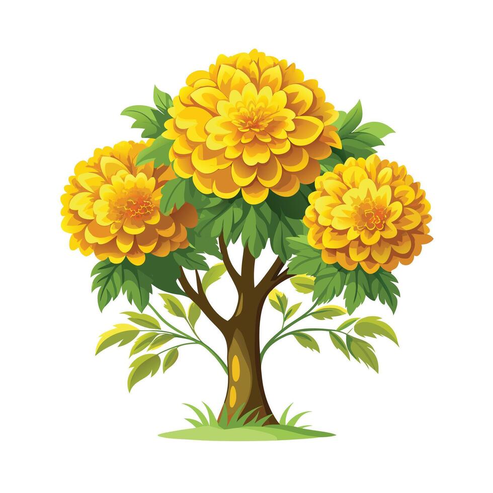 Beautiful Single Big Tree Illustration vector