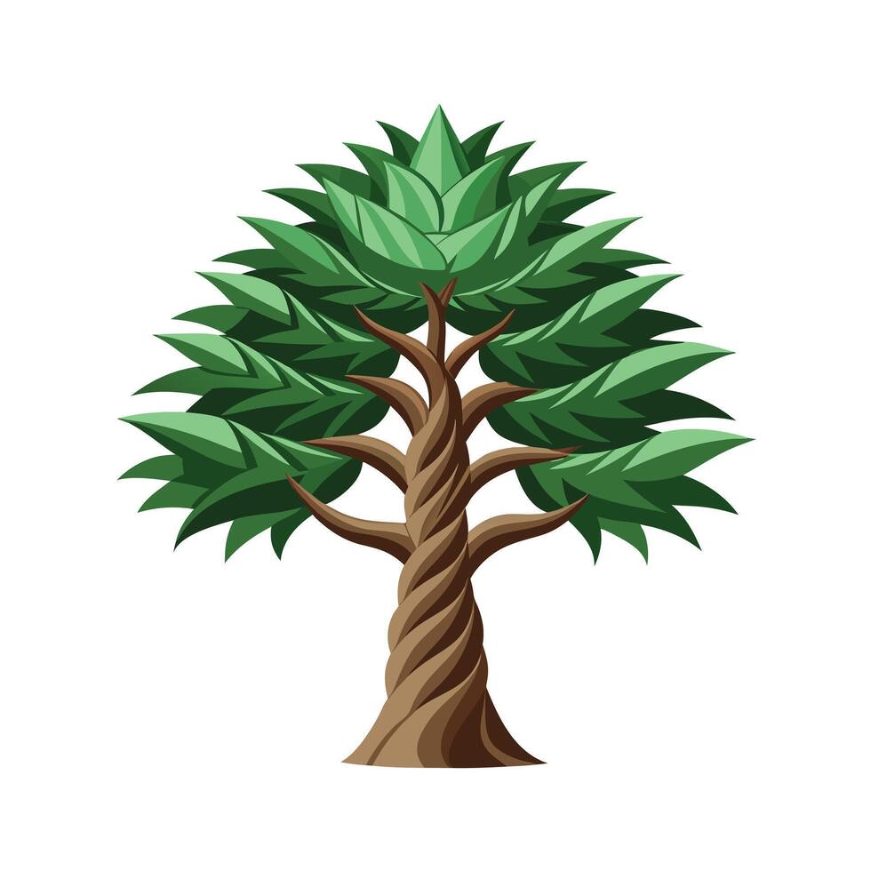 Beautiful Single Big Tree Illustration vector