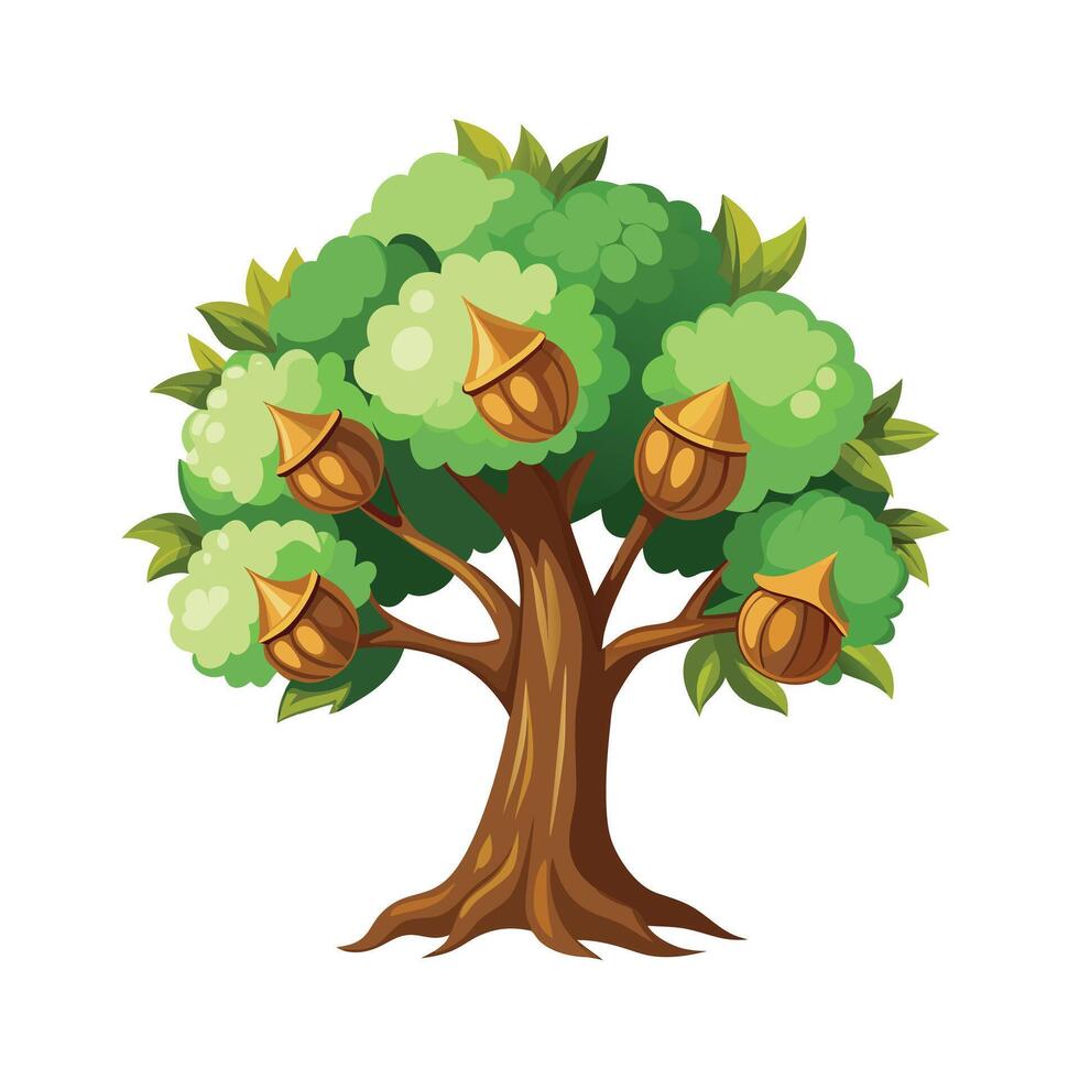 Beautiful Single Big Tree Illustration vector