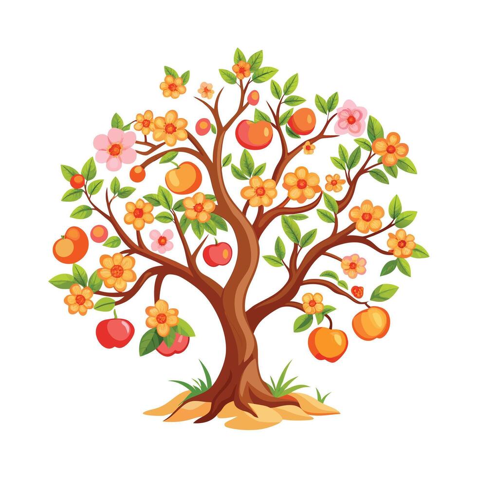 Beautiful Single Big Tree Illustration vector