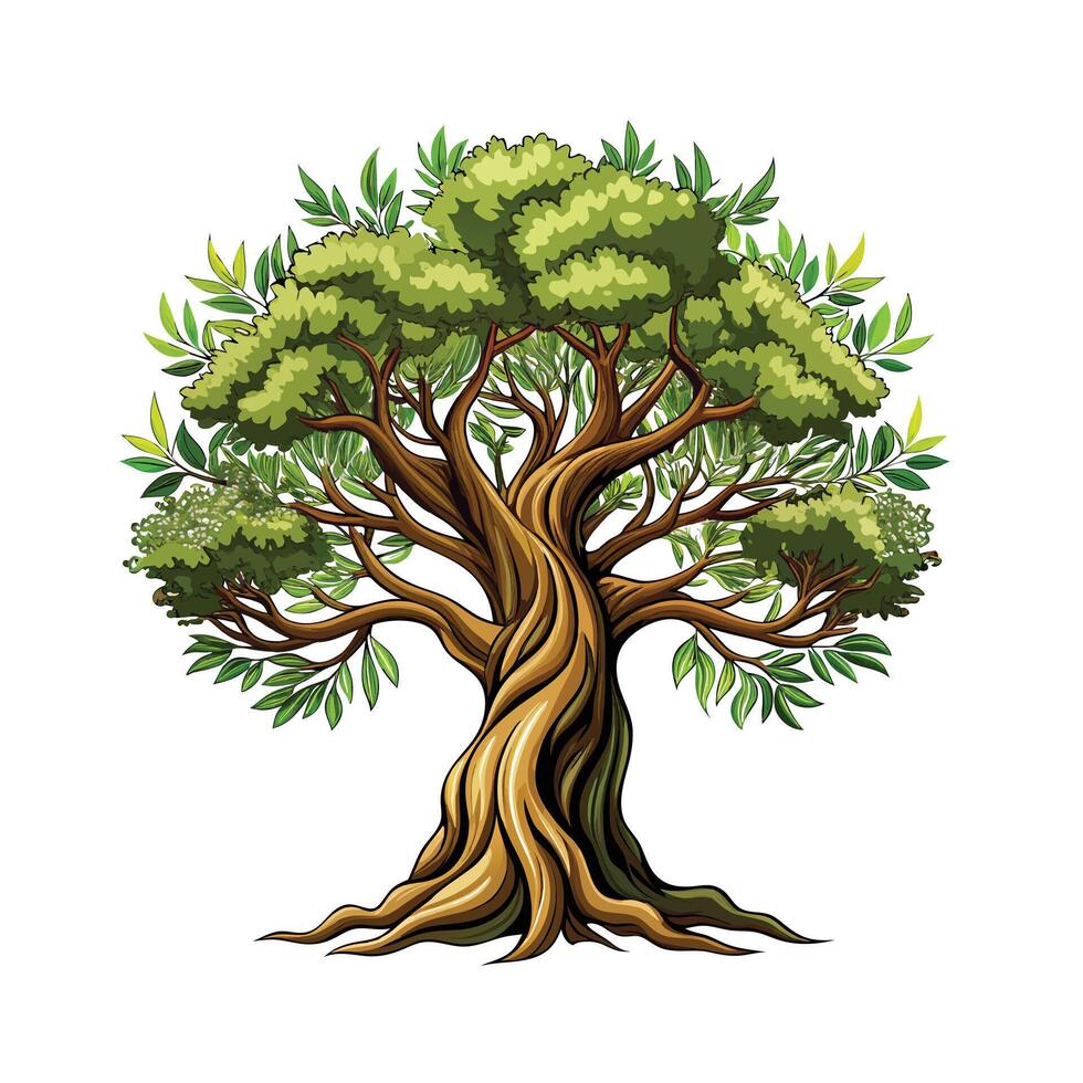 Beautiful Single Big Tree Illustration vector