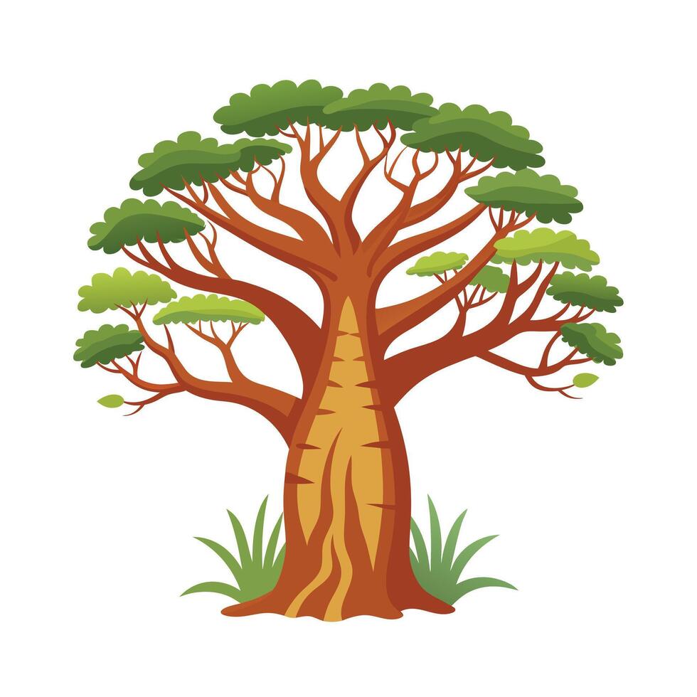 Beautiful Single Big Tree Illustration vector