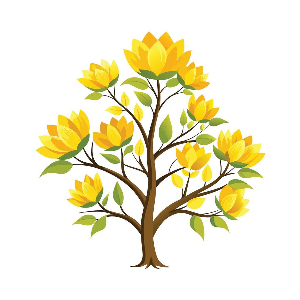 Beautiful Single Big Tree Illustration vector