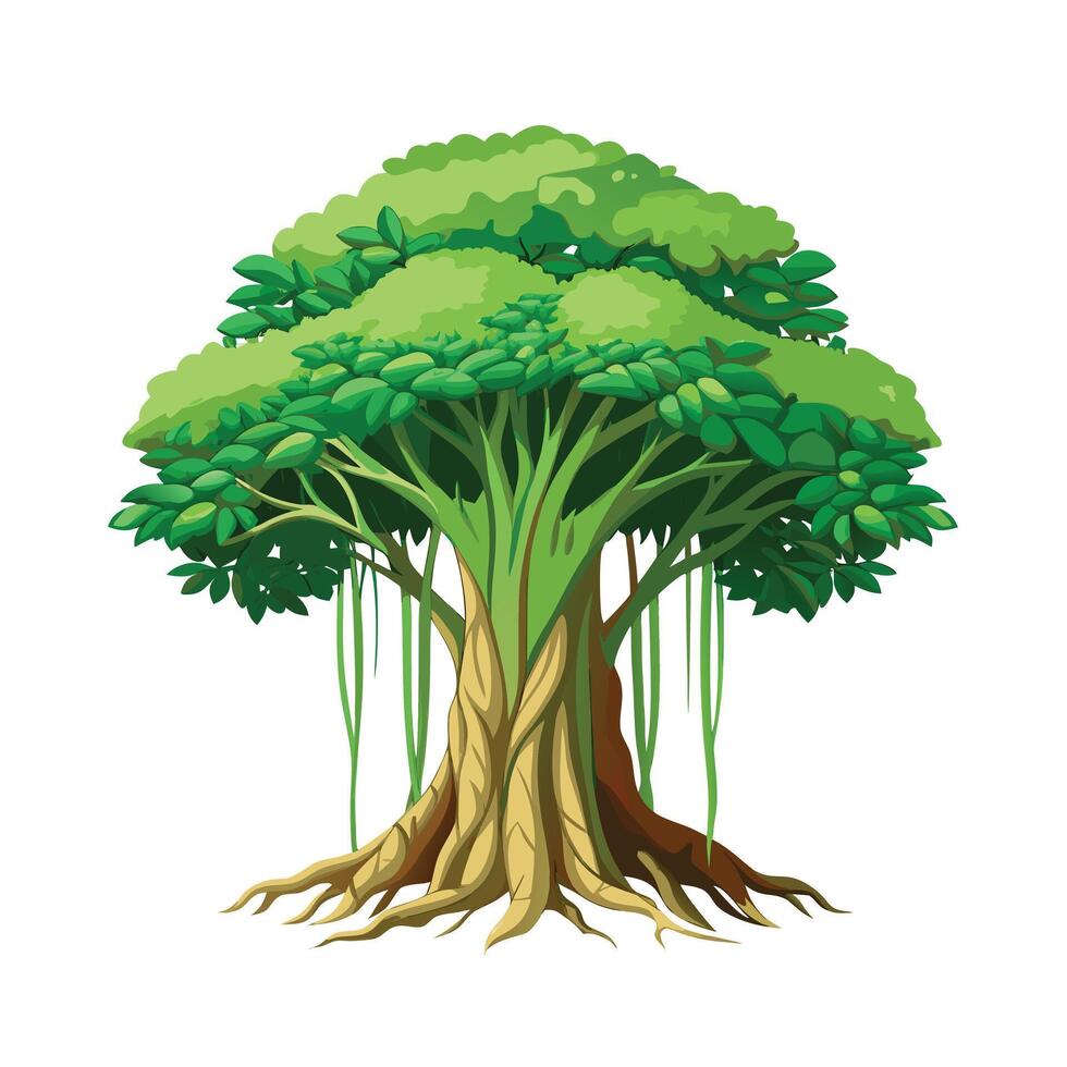 Beautiful Single Big Tree Illustration vector
