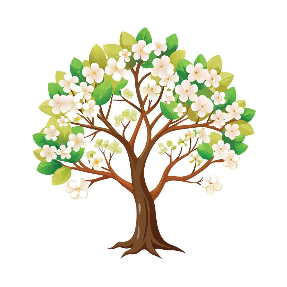 Beautiful Single Big Tree Illustration vector