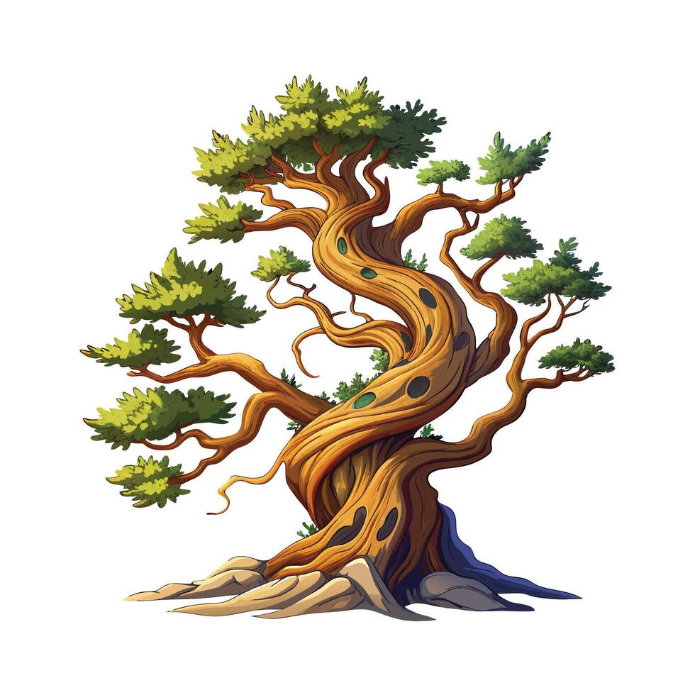 Beautiful Single Big Tree Illustration vector