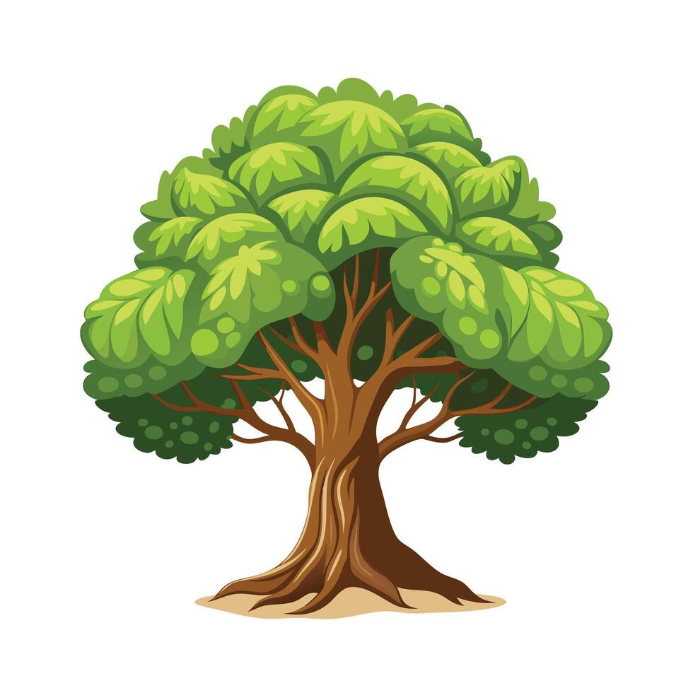 Beautiful Single Big Tree Illustration vector