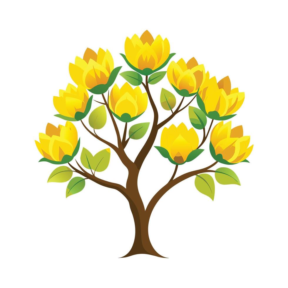 Beautiful Single Big Tree Illustration vector