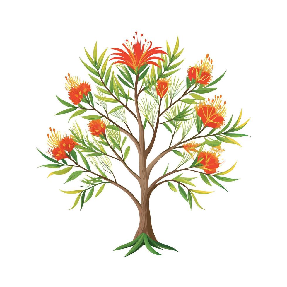 Beautiful Single Big Tree Illustration vector