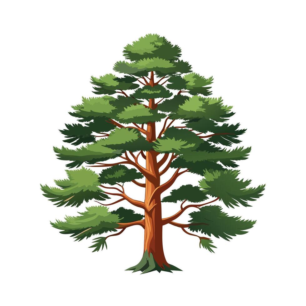 Beautiful Single Big Tree Illustration vector