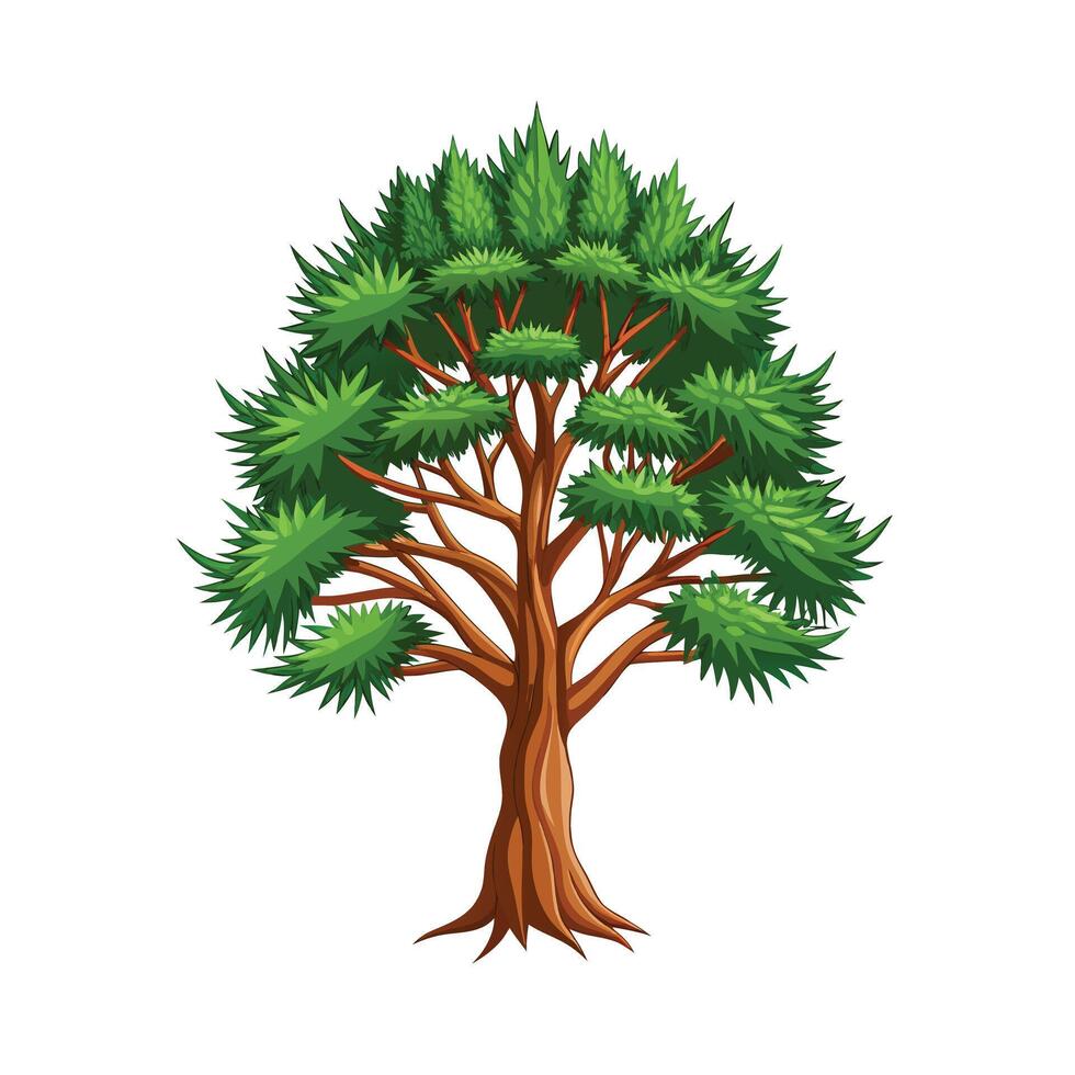 Beautiful Single Big Tree Illustration vector