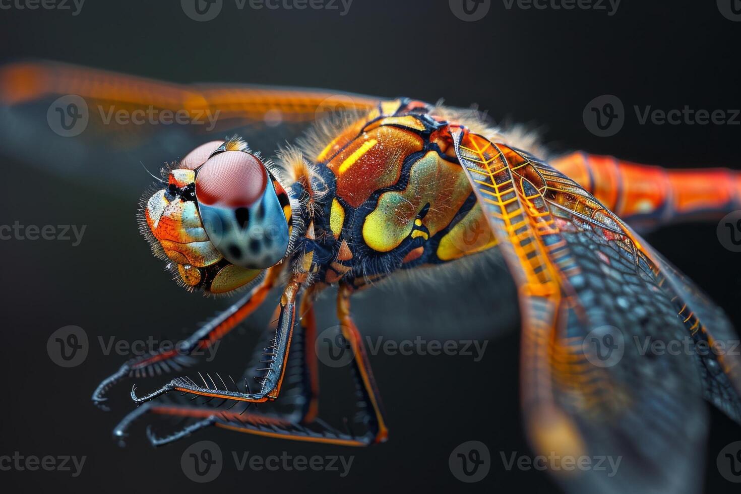Close-up of a Vibrant Dragonfly photo