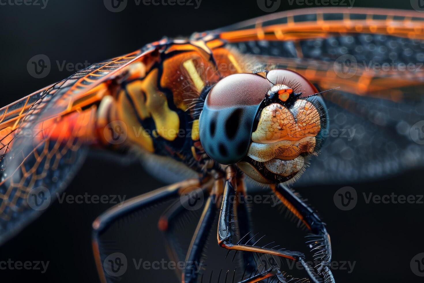 Dragonfly Close-Up, Intricate Details of a Miniature World photo