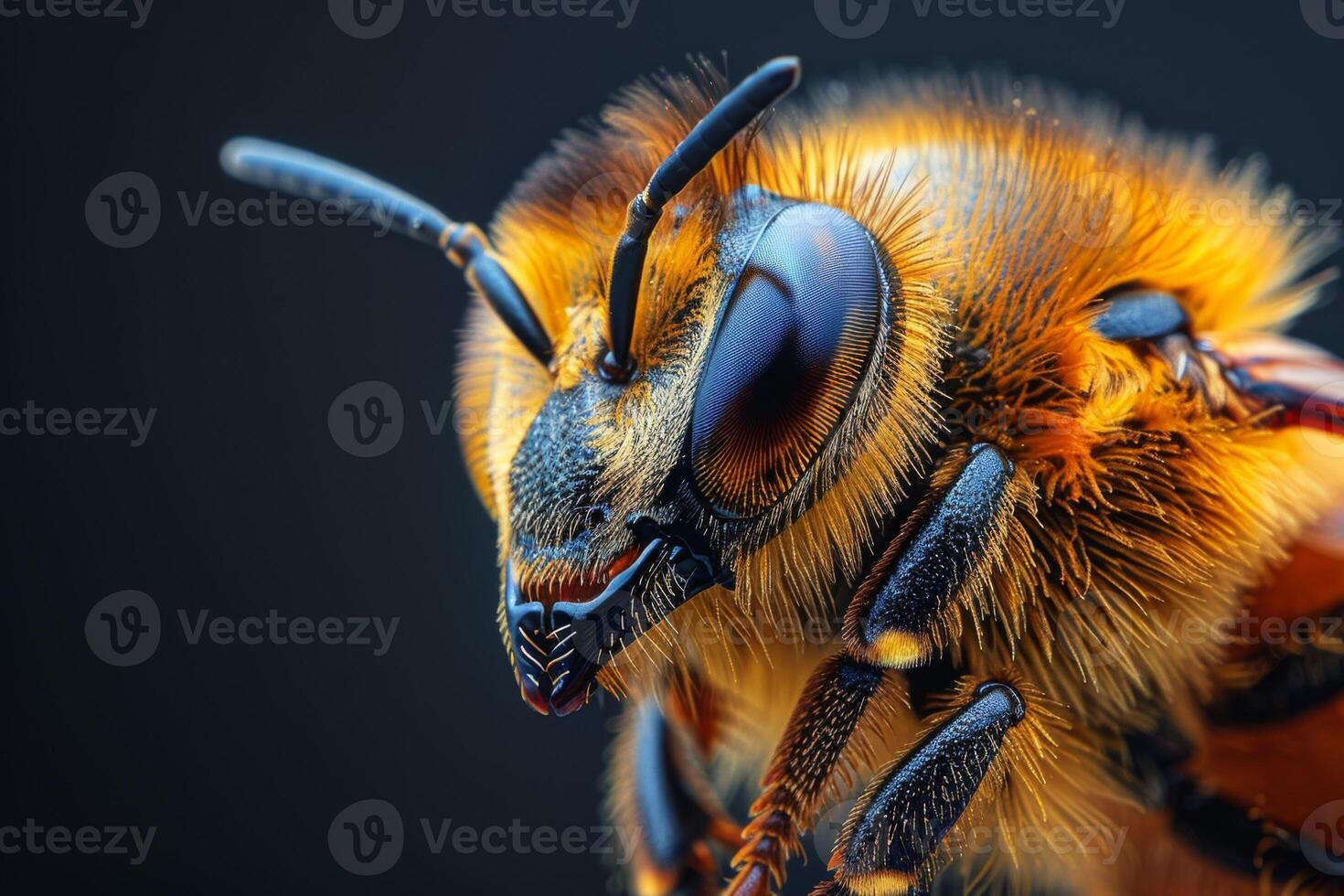 A Close-Up Portrait of a Bee's Face photo