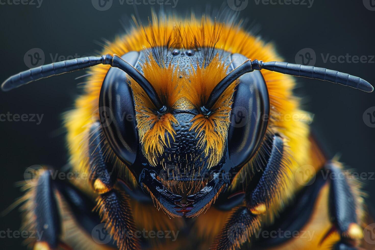 Close-Up Portrait of a Fuzzy Bee photo