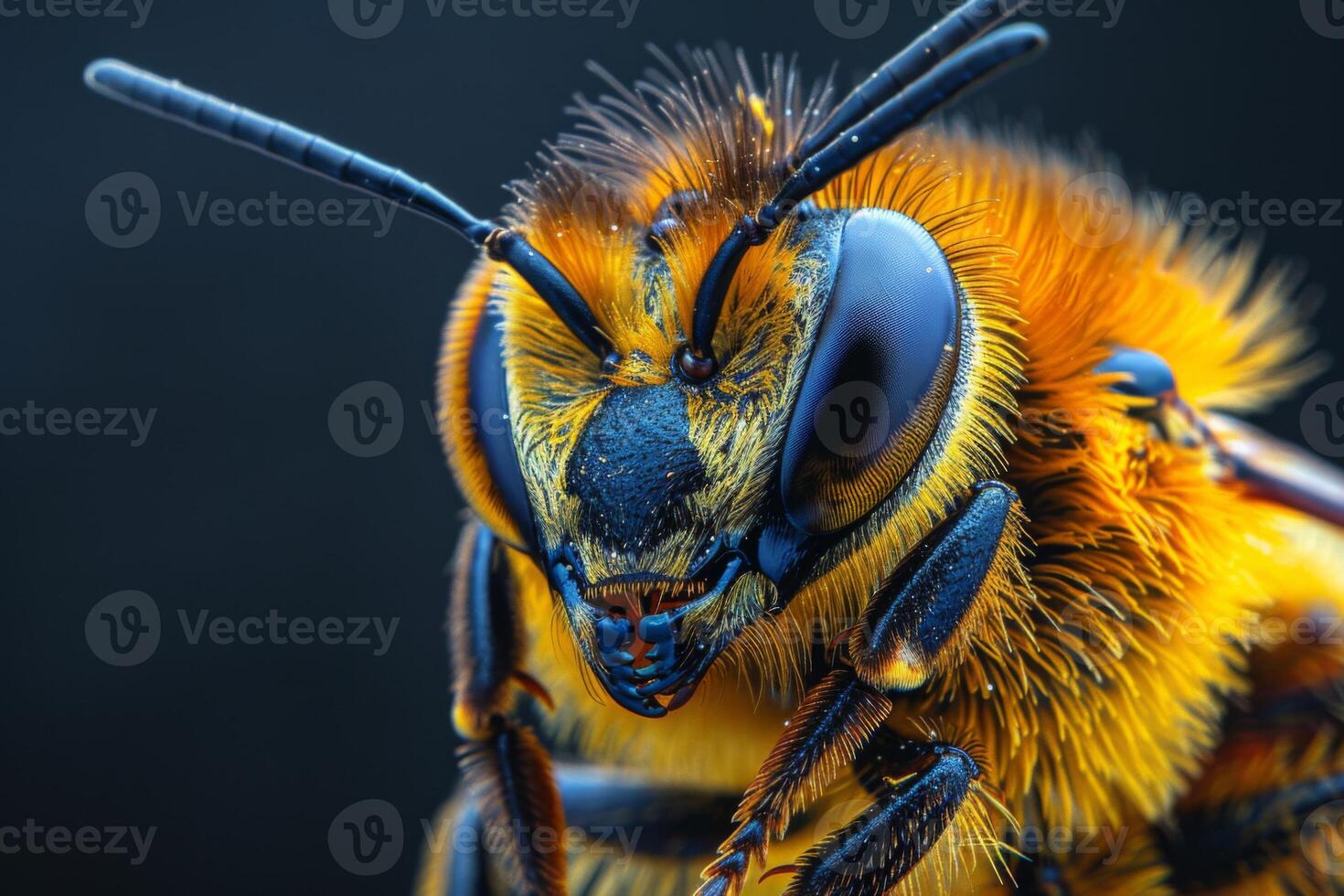 Close-Up Portrait of a Bee's Face photo