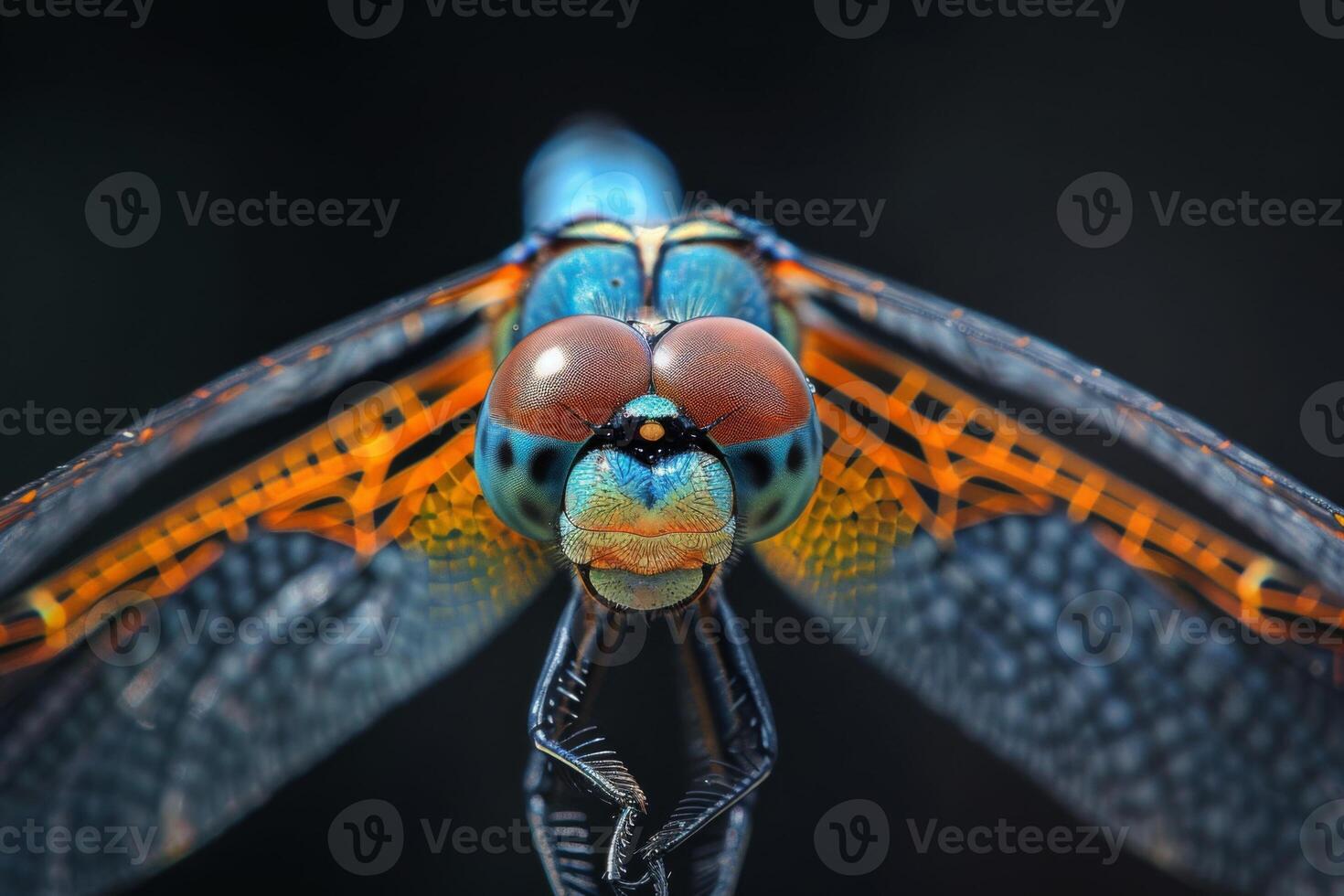 Close-up of a Dragonfly with Vibrant Colors photo