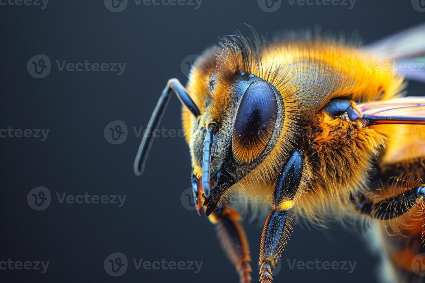 Close-up Portrait of a Honey Bee photo