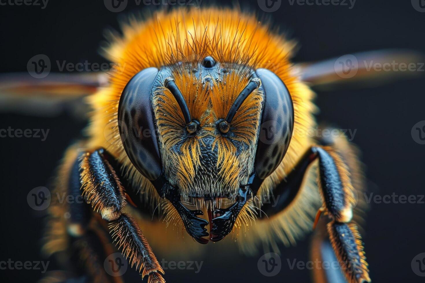 Close-Up Portrait of a Bee's Face photo