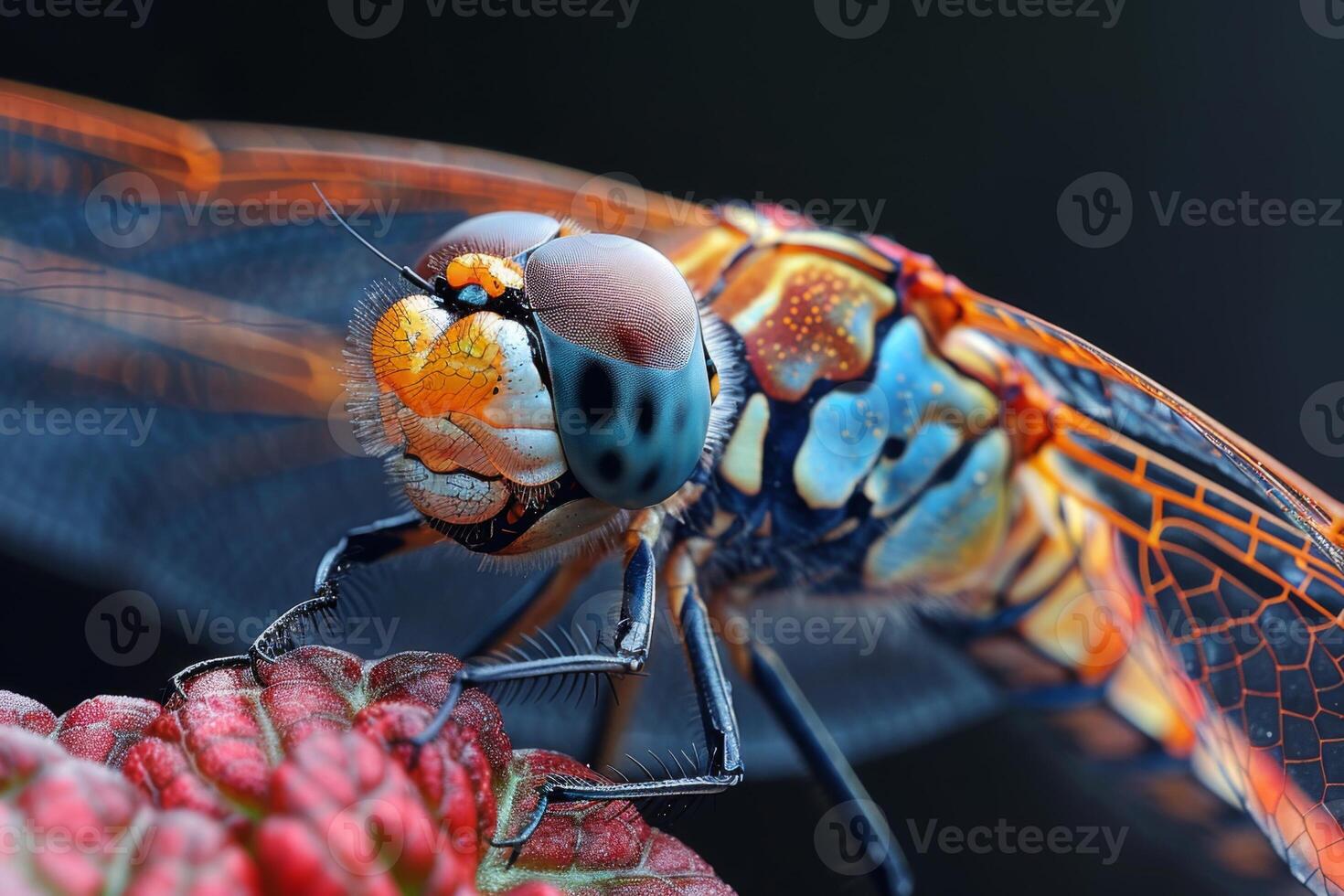 Dragonfly Close-up, A Symphony of Colors photo