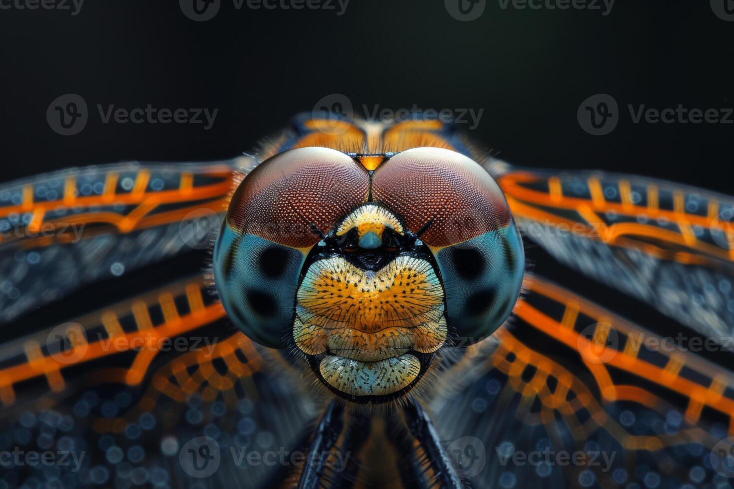 Dragonfly's Face Close Up Macro Photography photo