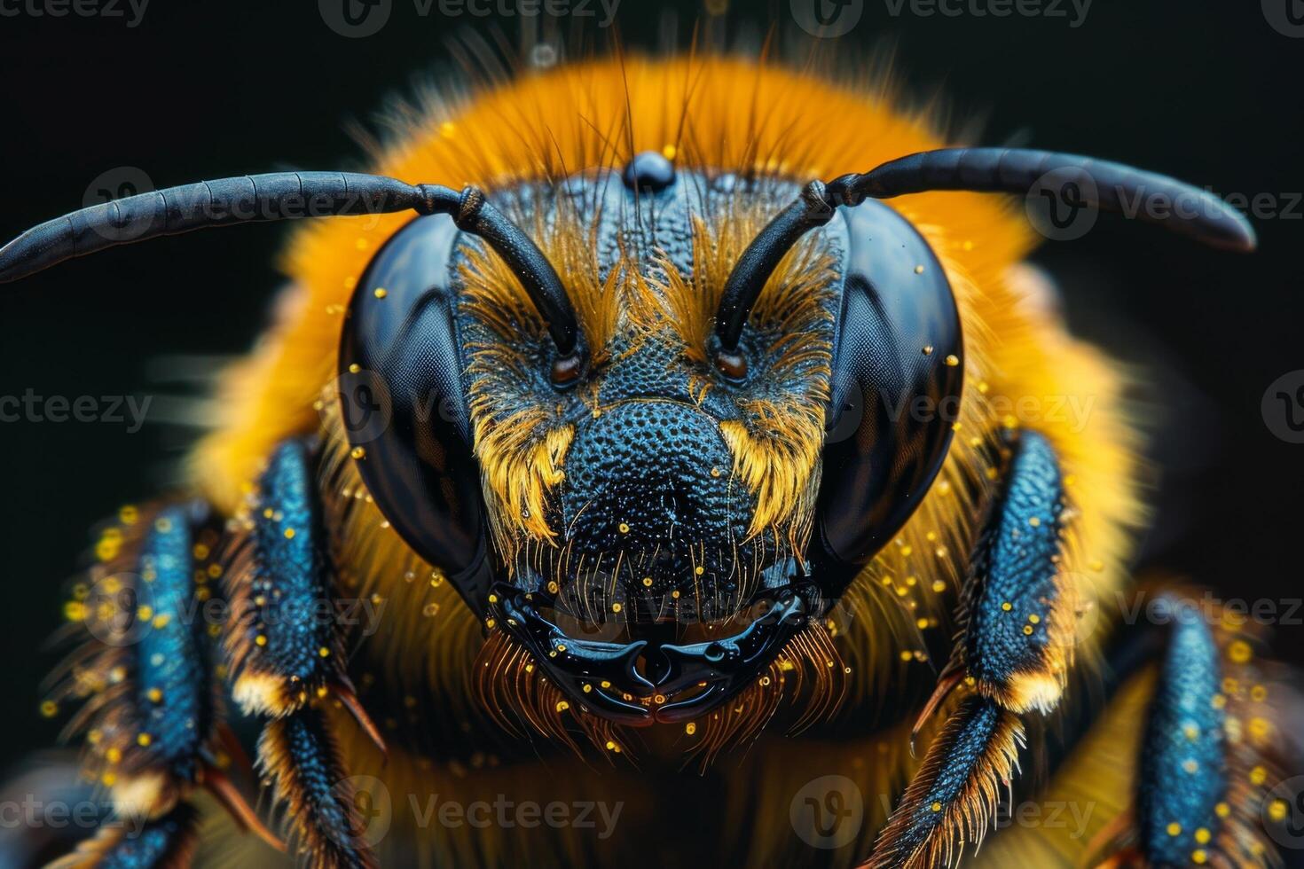 Macro Photography of a Bee's Face photo