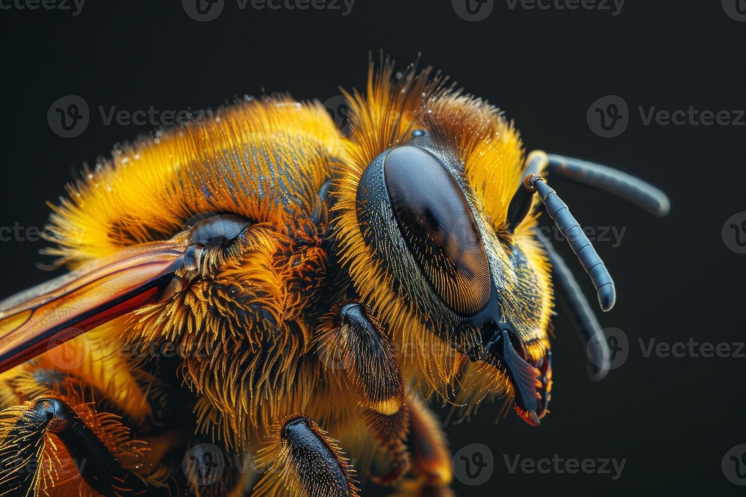 Macro Photography of a Bee's Face photo