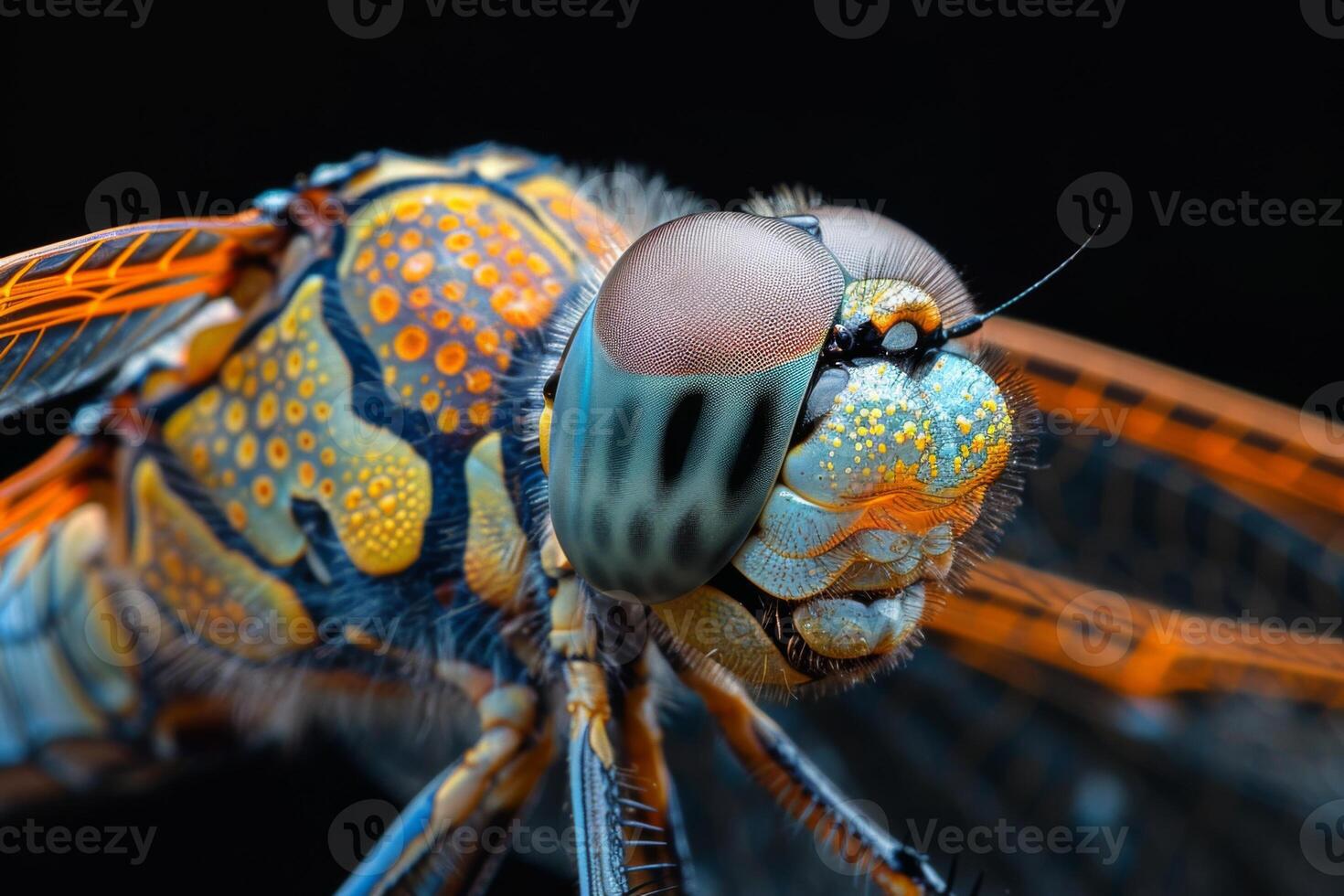 Close-up of a Colorful Dragonfly photo